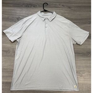 Vuori Strato Tech Polo Shirt Mens 2XL  XXL Gray Short Sleeve Performance V188